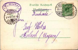 1898 (Vorläufer) Rostock, Kröpelinerthor, Hotel Fürst Blücher, Rathhaus / gate tower, hotel, town ha...