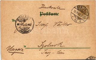 1898 (Vorläufer) Berlin, Leipziger Platz, Museum für Völkerkunde / street view, tram, museum. Lith. ...