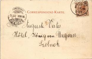 1898 (Vorläufer) Wien, Vienna, Bécs II. Augartenbrücke von der Rudolfs-Kaserne aus gesehen / bridge,...