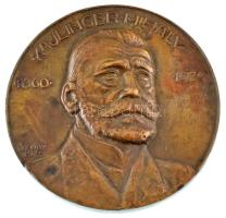 Sződy Szilárd (1878-1939) 1925. "Kájlinger Mihály 1860-1924" egyoldalas, bronz plakett, hátoldalon két darab fúrt lyukkal (60mm) T:XF HP 5590.