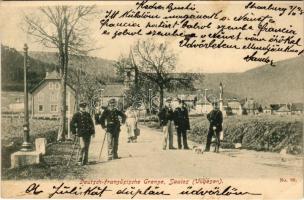 1898 (Vorläufer) Saales (Vogesen), Deutsch-französischen Grenze / German-French border with officers (EK)