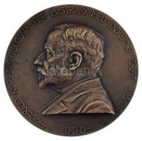 Beck Ötvös Fülöp (1873-1945) 1901. Korányi Frigyes doktorrá avatásának 50. évfordulója kétoldalas bronz emlékérem. FRIDERICO KORÁNYI DE TOLCSVA PER LVSTRA X MED DOCTORI CRATI DISCIPVLI D D D / AEGROTIS SALVS MDCCCLI MDCCCCI (70mm) T:AU,XF  HP 791.