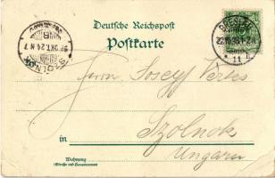 1898 (Vorläufer) Wroclaw, Breslau; Dom / dome. Kunstanstalt J. Miesler Art Nouveau, floral, litho (E...