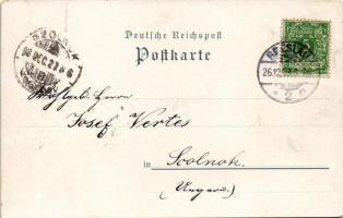 1898 (Vorläufer) Wroclaw, Breslau; Kgl. Schloss / castle in winter at night (EK)