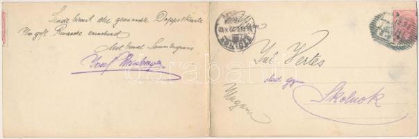 1898 (Vorläufer) Bad Ischl. 2-tiled folding panoramacard