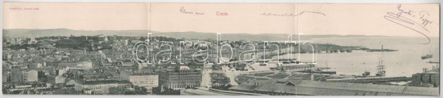 1898 (Vorläufer) Trieste, Trieszt; Panorama von Villa Cambiaggio - 3-tiled folding panoramacard