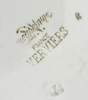 Sarreguemines "Verviers" 11 darabos tányér készlet, jelzett, repedezett mázzal, d: 23,5 cm