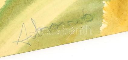 Dobrovits Ferenc (1941-1988): Színes táj (cím nélkül). Akvarell, papír, jelzett. Lap széle vágott. 4...