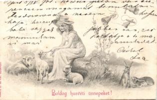 Easter girl sheep (fa)