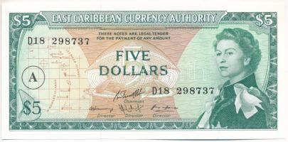 Kelet-Karibi Államok / Antigua & Barbuda DN (1965) 5$ "A" T:AU East Caribbean States / Antigua & Barbuda ND (1965) 5 Dollars "A" C:AU Krause P#14i