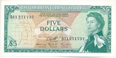 Kelet-Karibi Államok DN (1965) 5$ T:UNC,AU East Caribbean States ND (1965) 5 Dollars C:UNC,AU Krause P#14h