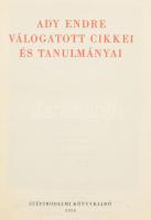 Ady Endre válogatott cikkei és tanulmányai. 1954, Athenaeum. Kiadói egészvászon kötés, kissé kopottas állapotban.