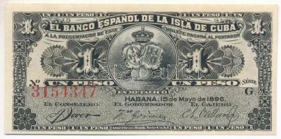 Kuba 1896. 1P T:UNC,AU Cuba 1896. 1 Peso C:UNC,AU Krause P#47a