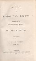 Macaulay, [Thomas Babington], Lord [of Rothley]:

Critical and Historical Essays contributed to Th...