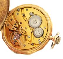 Arany (Au) 14K Chronometre zsebóra, jelzett, működik, d: 5 cm, bruttó: 60 g