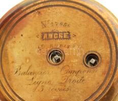 Arany (Au) 14K Angré zsebóra, jelzett, kulccsal, javított vagy pótolt karika, d: 4,5 cm, bruttó: 54,...