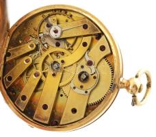 Arany (Au) 14K Angré zsebóra, jelzett, kulccsal, javított vagy pótolt karika, d: 4,5 cm, bruttó: 54,...