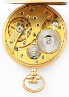 Arany (Au) 14K zsebóra, jelzett, sérült üveg, nem jár, d: 4,5 cm, bruttó: 58,1 g