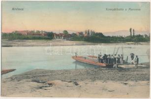 1910 Alvinc, Vintu de Jos; Kompátkelés a Maroson. Izrael Salamon kiadása / ferry crossing the Mures river (fl)