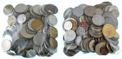 Vegyes, magyar és külföldi érmetétel mintegy ~1kg súlyban, T:vegyes Mixed, Hungarian and foreign coin lot (~1kg) C:mixed