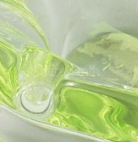 Uránüveg cseh asztali kínáló / hamutál. d: 13 cm