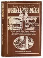 Gundel Imre - Harmath Judit: A vendéglátás emlékei. A pesti, budai, óbudai fogadók, vendéglők, korcsmák, serházak, kávéházak, mulatók, cukrászdák és egyéb vendéglátóhelyek életéből. (DEDIKÁLT). Bp, 1979, Közgazdasági és Jogi. Első kiadás. Kiadói egészvászon-kötés, minimálisan sérült kiadói papír védőborítóban. A könyv egyik szerzője, Gundel Imre (1927-1993) vendéglős, muzeológus, gasztronómiai író által DEDIKÁLT példány.