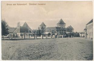 1913 Kaca, Kacza, Katzendorf, Cata; Evangélikus templom. Jos. Heinr. Briegel Fotograf / Lutheran church (EK)