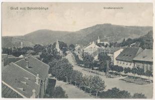 1912 Boksánbánya, Németbogsán, Deutsch-Bogsan, Bocsa Montana; Straßenansicht / utca / street view (panorámalap egyik fele / one half of a panoramacard) (EK)