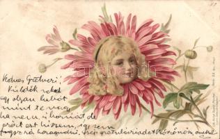 1899 Flower girl litho