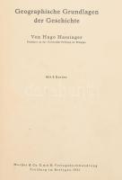 Hugo Hassinger: Geographische Grundlagen der Geschichte. Freiburg im Breslau, 1931, Herder & C. Német nyelven. 8 térkép-melléklettel. Kiadói aranyozott félbőr-kötés, kissé kopott borítóval, kissé laza fűzéssel.