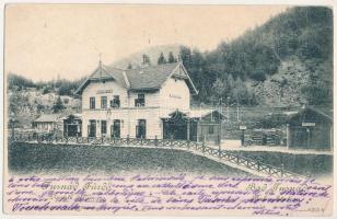 1900 Tusnádfürdő, Baile Tusnad; vasútállomás, árnyékszék / railway station, toilet (ázott sarok / wet corner)