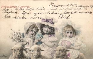 Easter girls (small tear)