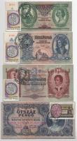 1932. 50P + 1936. 10P + 1941. 20P, mindegyik "IX. Nemzetközi Numizmatikai Kongresszus Bern" 1Ft-os bélyeggel és "A Magyar Éremgyűjtők Egyesülete XIII. Vándorgyűlése" bélyegzéssel + 1945. 500P "50 éves a Pénzjegynyomda" 1Ft-os bélyeggel és "Magyar Éremgyűjtők Egyesülete X. Vándorgyűlése" bélyegzéssel T:VF-F szép papír