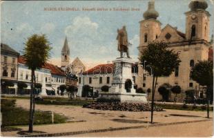 Marosvásárhely, Targu Mures; Kossuth szobor, Széchenyi tér, Junger Jakab üzlete. Tükör levélpapír áruház kiadása / statue, square, shop (EK)