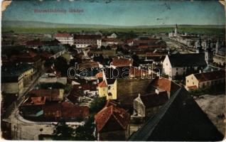 1911 Marosvásárhely, Targu Mures; látkép. Porjes S. Sándor kiadása / general view (lyuk / pinhole)