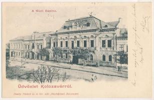 1901 Kolozsvár, Cluj; Főúri kaszinó, Bergner üzlete. Dunky Fivérek cs. és kir. udvari fényképészek / casino, shops (fl)