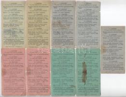 Miskolc ~1930. " 'Táltos'-jegy" 9x (ebből 4xklf) könyvesbolti utalvány T:F,VG sz...