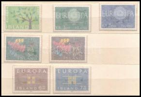 Izland 1960-1963 4 klf Europa CEPT kiadás, 7 db bélyeg