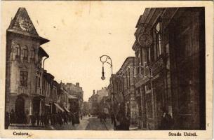 1917 Craiova, Királyi; Strada Unirei / street, shops (Rb) + "Deutsche Feldpost"