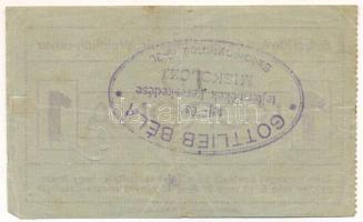 Miskolc ~1920. "Svájci kávézó és tejvó Miskolc Weidlich-udvar" 1K értékű szükségpénz hátla...