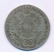 1806B 20kr Ag "I. Ferenc" T:F patina 
Hungary 1806B 20 Kreuzer Ag "Franz I" C:F...