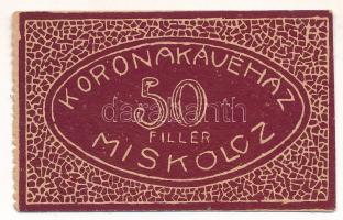 Miskolc ~1920. 50f "Korona Kávéház Miskolcz" vöröses barna T:AU Adamo MIS-18.1