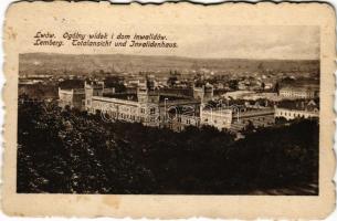 1915 Lviv, Lwów, Lemberg; Ogólny widok i dom inwalidów / Totalansicht und Invalidenhaus (fl)