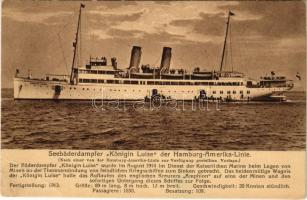 Seebäderdampfer Königin Luise der Hamburg-Amerika-Linie. Marine Erinnerungs Karte Nr. 6. (EB)