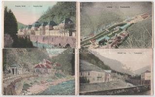 Herkulesfürdő, Baile Herculane; - 8 db régi városképes lap leporellóból / 8 pre-1945 town-view cards...