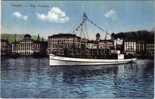 Trieste, Riva Caroiotti, SS Miramar / port and steamship (fl)