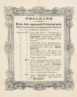 1852 Programm Ő cs. kir. apostoli Felségének Bereg-Ugocsa megyékben legmagasabb utazásáról. 21x26 cm Hajtva