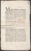 1817 Szatmár vármegye közygűlésének meghatalmazása hiripi Szuhányi János részére, Viaszpecséttel. Sérült. Kiadva nagykárolyban