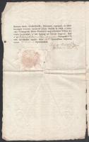 1817 Szatmár vármegye közygűlésének meghatalmazása hiripi Szuhányi János részére, Viaszpecséttel. Sé...