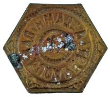 ~1900. "Budapesti Államhidak" bronz hídbárca, közepe lyuk nélkül (26x30mm) T:XF